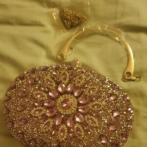 PURPLE and Gold Beaded Clutch